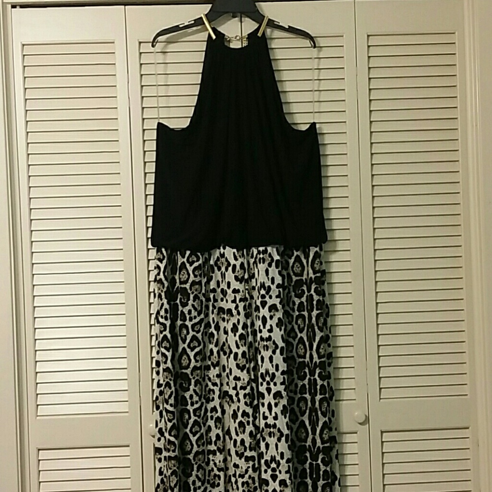 Adressing Woman Black&Animal Print Jumpsuit